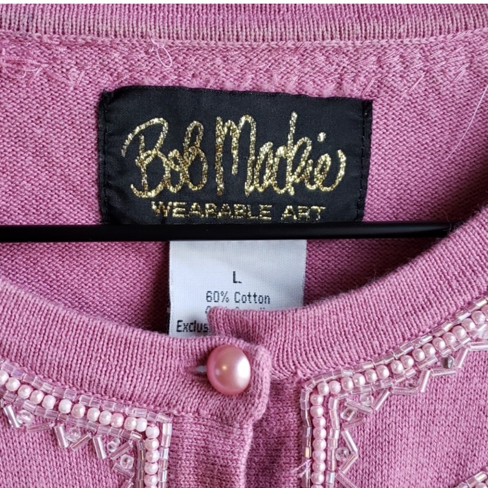 Vintage Bob Mackie Wearable Art Cardigan-L - Picture 3 of 5